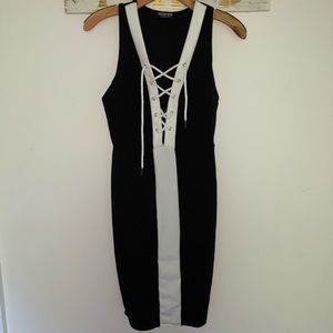 BLACK & WHITE COCKTAIL DRESS